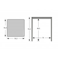 EXPERT WOOD antracit - gastro hliníkový stôl 90x90x75cm