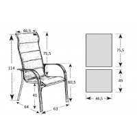 SALERNO MIAMI sivé - hliníkové záhradné sedenie 6+1/ stôl 150x90