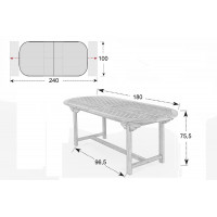 TAMAN - rozkladací teakový stôl 180/240 x 100 FSC®