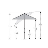 ACTIVE 210x140 cm - slnečník s automatickým naklápaním kľučkou