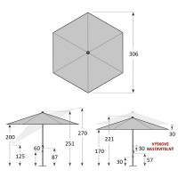 EXPERT 320 cm - slnečník s automatickým naklápaním kľučkou - 2. akosť (S247)