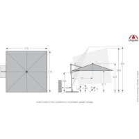 myZone 210 x 210 cm - záhradný naklápací bočný slnečník