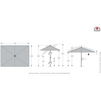 myZone 300 x 200 cm - slnečník s automatickým naklápaním kľukou