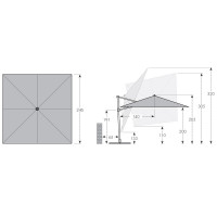 Slnečník RAVENNA Axial 275x275 cm